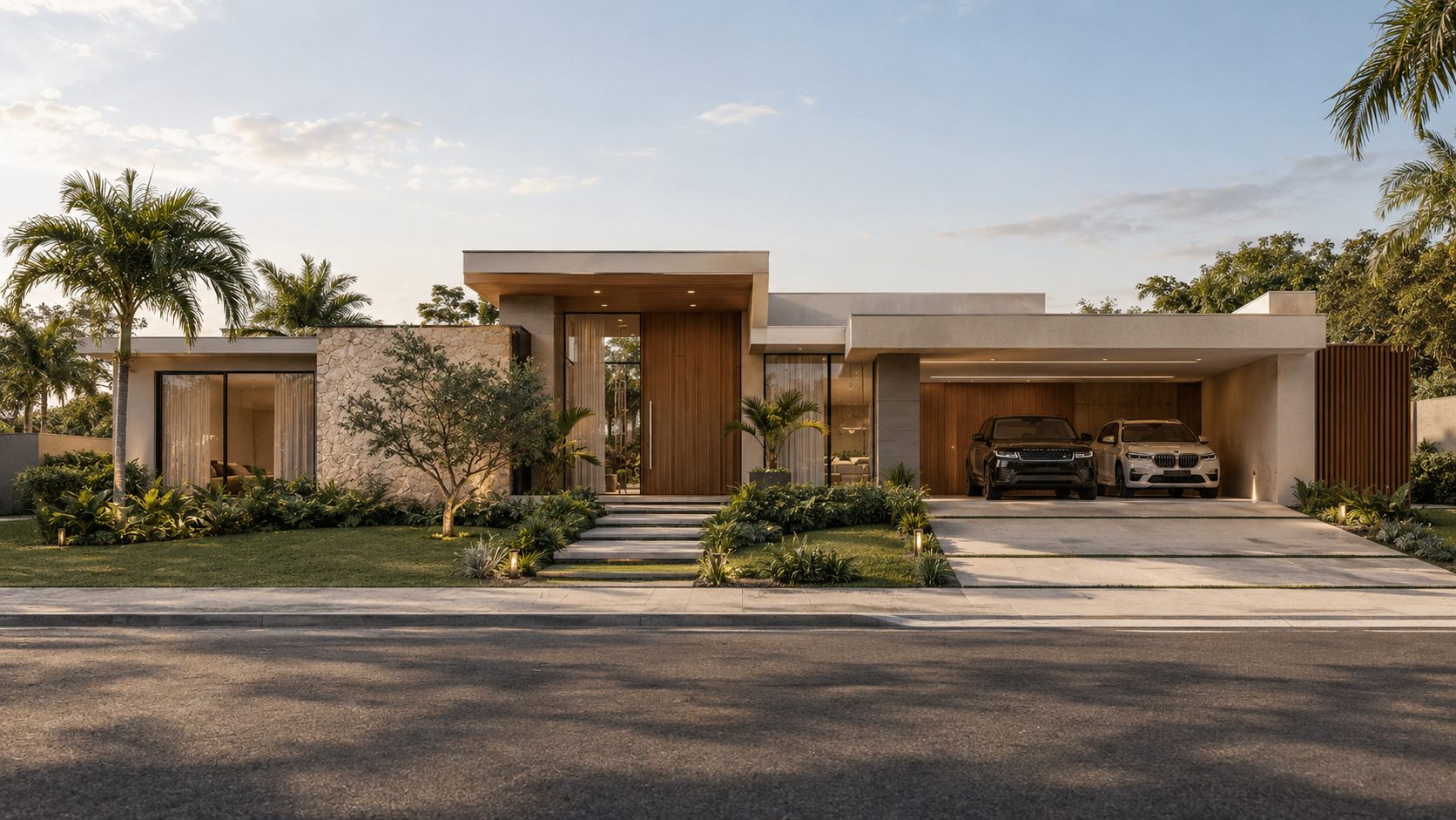 Projeto de arquitetura contemporânea com casa integrada à paisagem